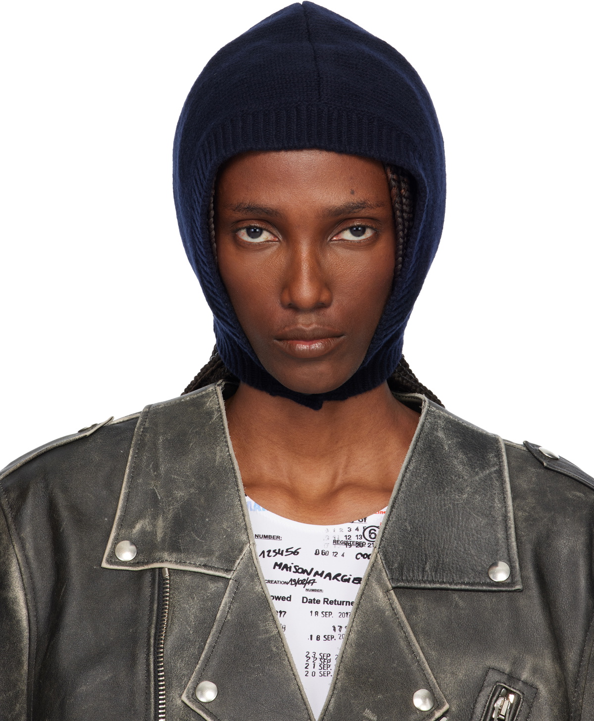 Maison Margiela Navy Wool Knit Hood Maison Margiela