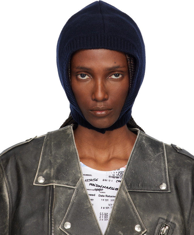 Photo: Maison Margiela Navy Wool Knit Hood