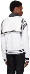 Youths in Balaclava White Embroidered Bomber Jacket