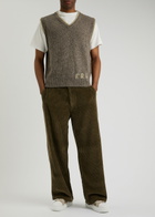 Erl Logo-intarsia Wool-blend Vest Grey