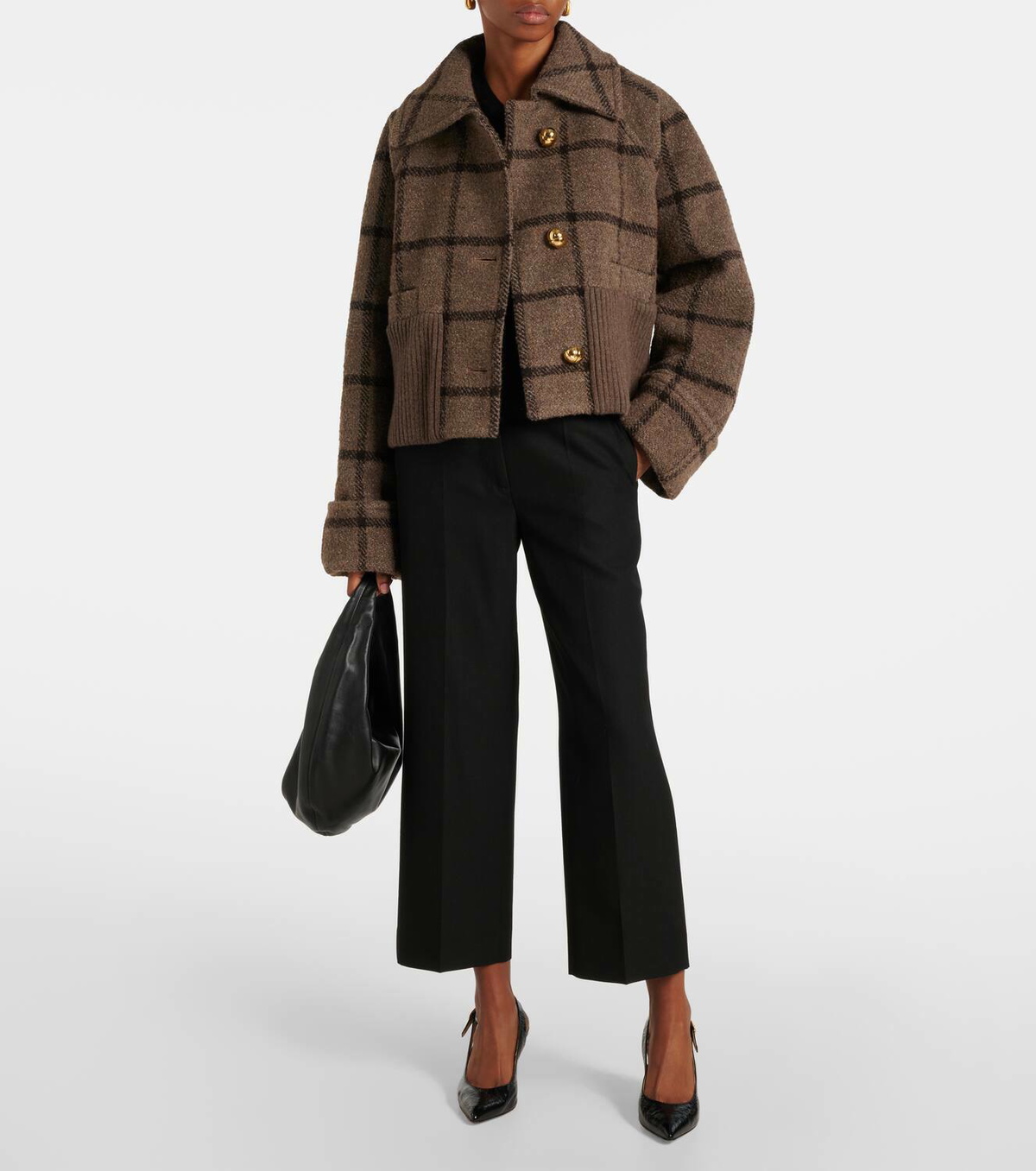 【PATOU】 Wool and cotton-blend jacket ウィメンズ トップス Patou Oversized checked wool-blend jacket Patou