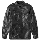 Rick Owens Men's Leather Outershirt in Black