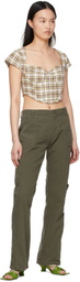 Danielle Guizio Khaki Cotton Trousers