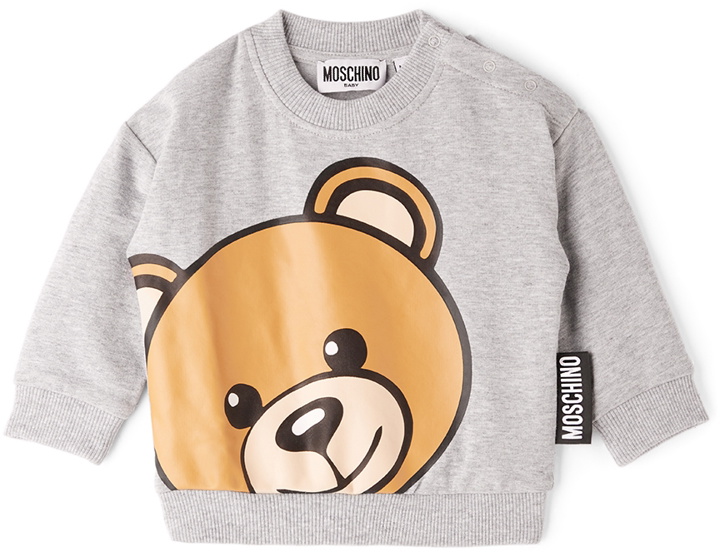 Photo: Moschino Baby Grey Teddy Bear Sweatshirt