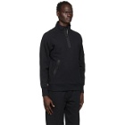 C.P. Company Black Garment-Dyed Quarter Zip Sweatshirt
