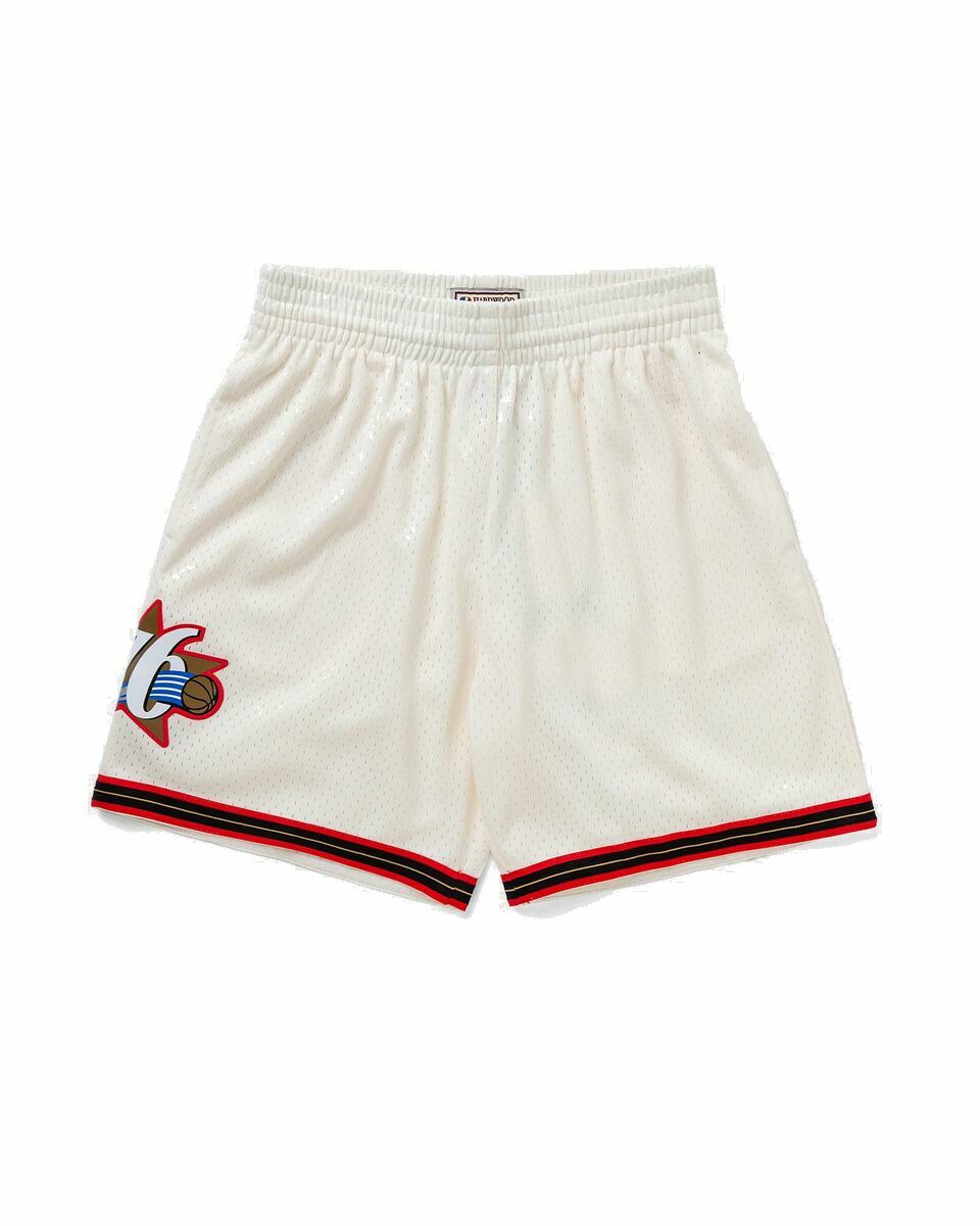 Photo: Mitchell & Ness Nba Cream Team Color Swingman Shorts 76 Ers 2000 White - Mens - Sport & Team Shorts