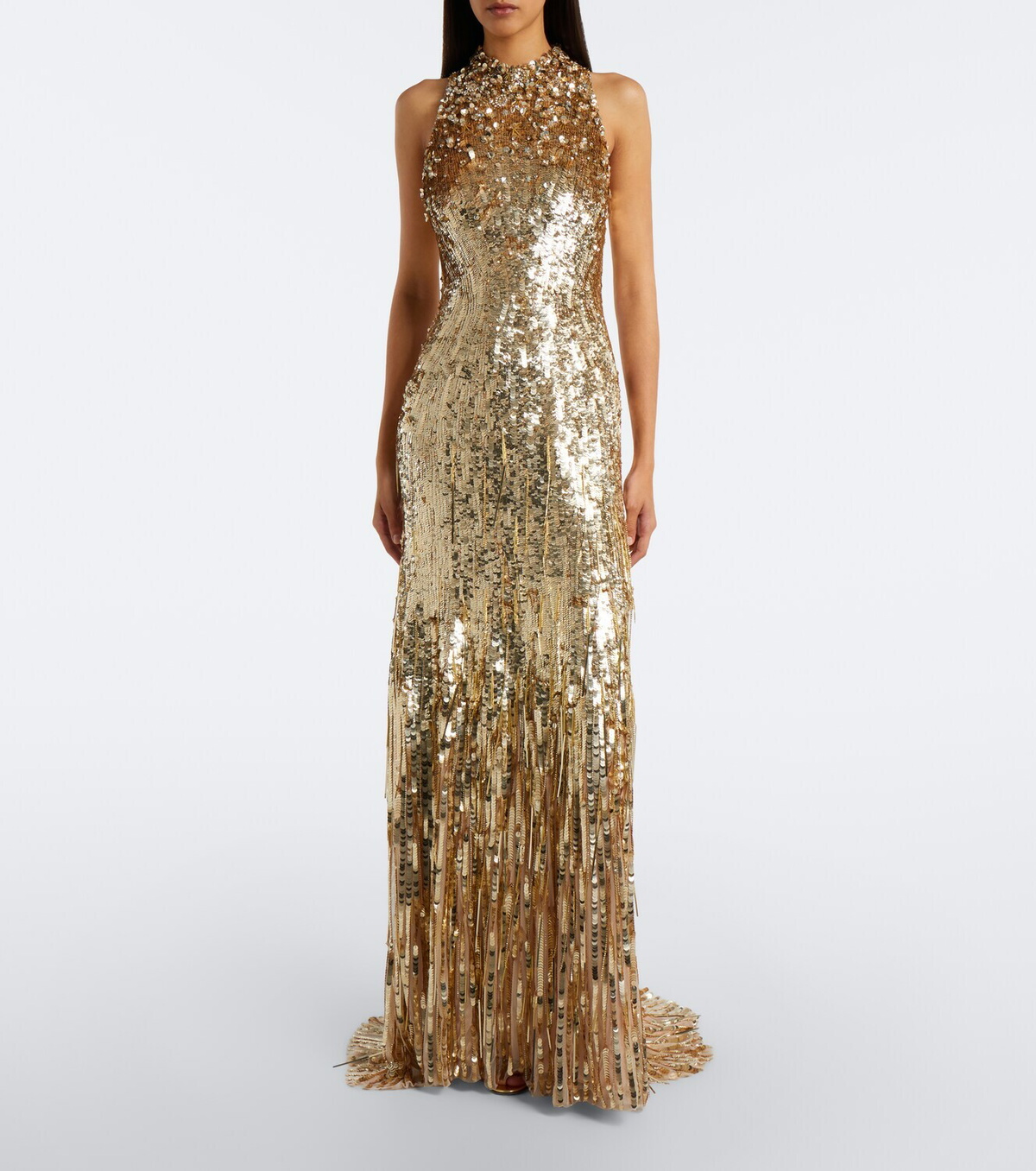 Jenny Packham Kimiko embellished halterneck gown