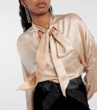 Balenciaga Logo jacquard silk blouse