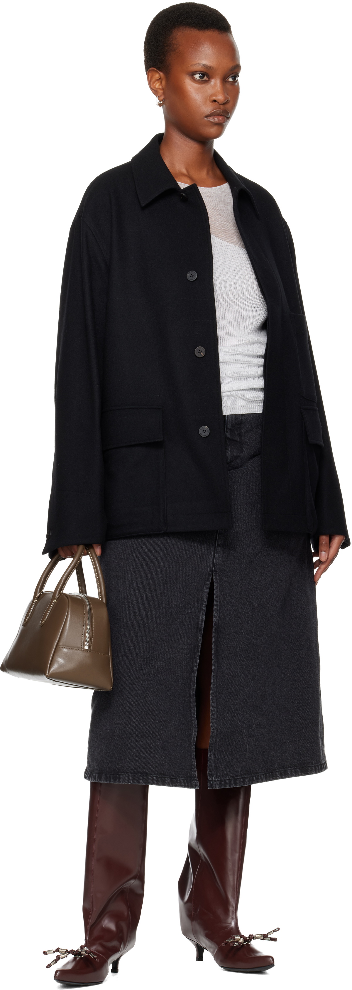 LE17SEPTEMBRE Black Wool Field Jacket