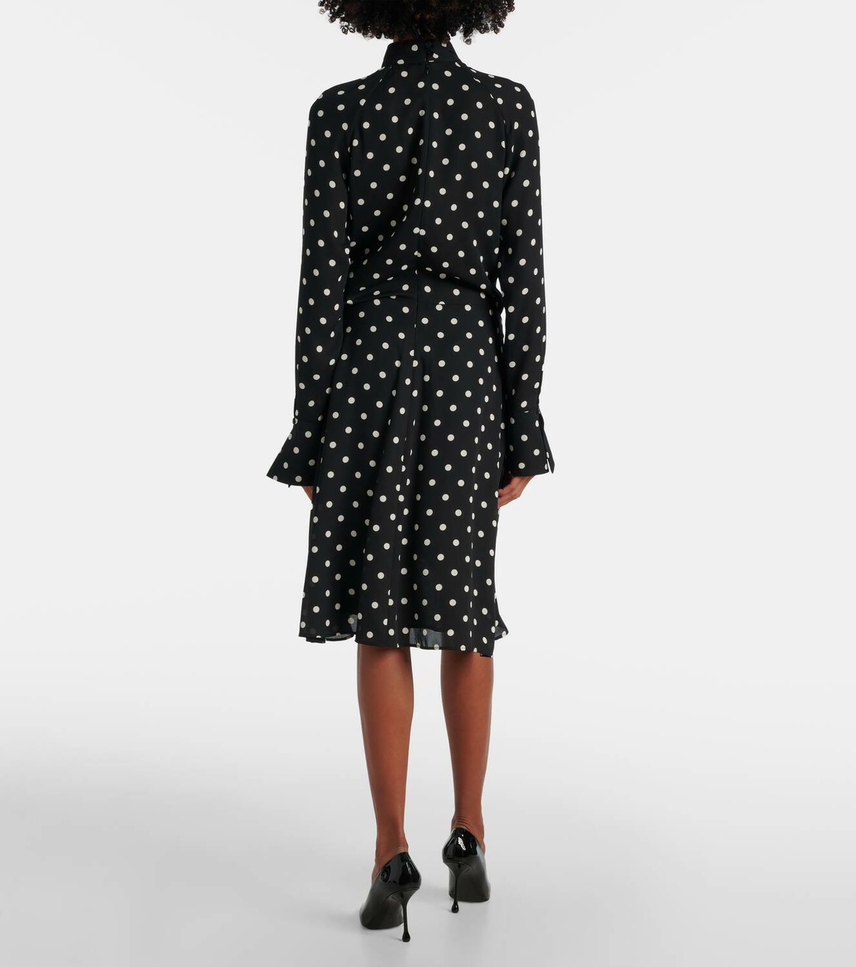 Nina Ricci Polka-dot gathered midi dress