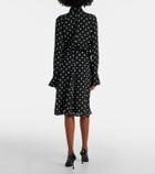 Nina Ricci Polka-dot gathered midi dress