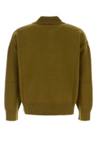 Ami Alexandre Mattiussi Olive Green Wool Polo Shirt