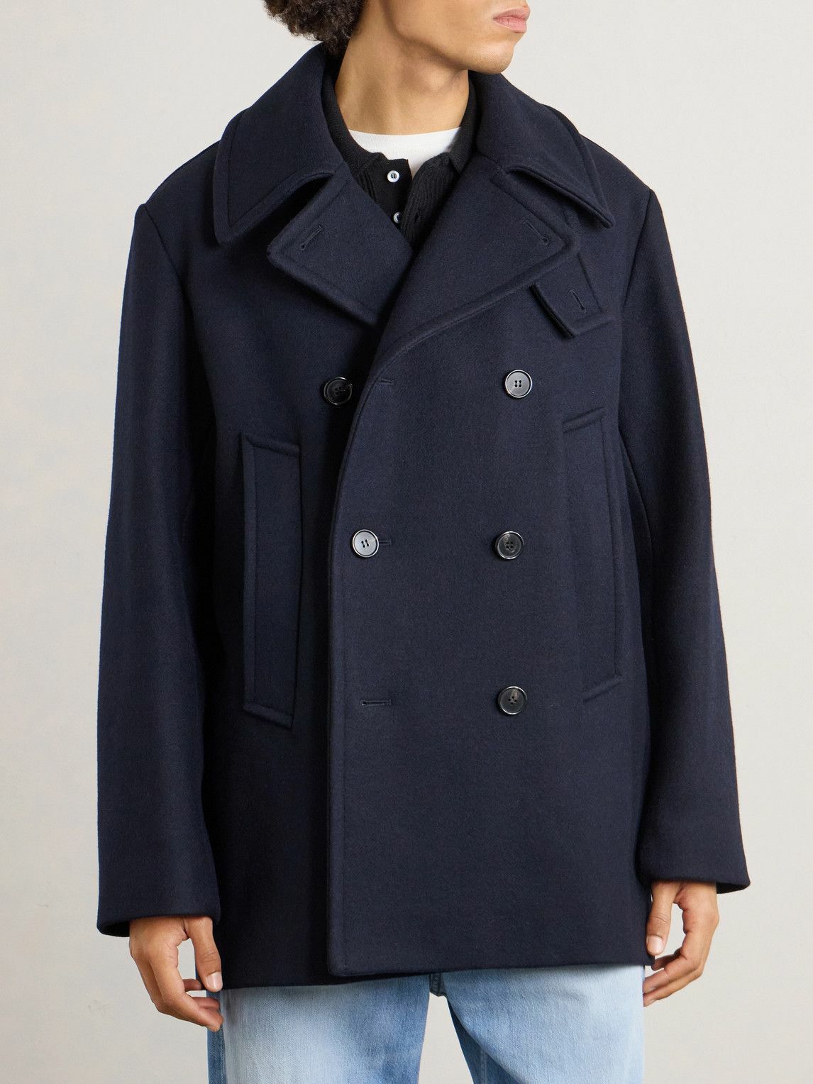 A.P.C. - Andy Double-Breasted Wool-Blend Coat - Blue A.P.C.
