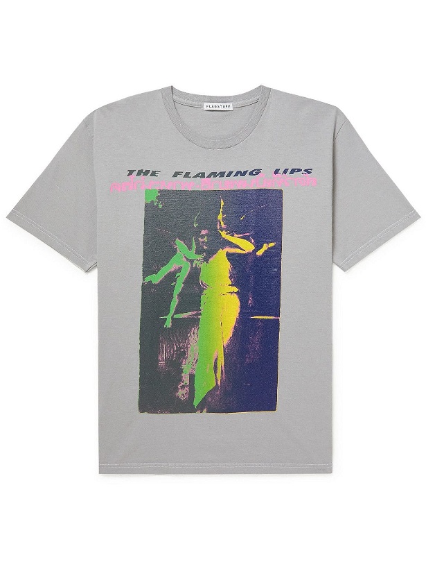 Photo: Flagstuff - The Flaming Lips Printed Cotton-Jersey T-Shirt - Gray