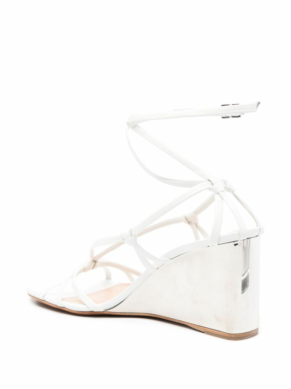 Chloé White Rebecca Wedge Leather Sandals