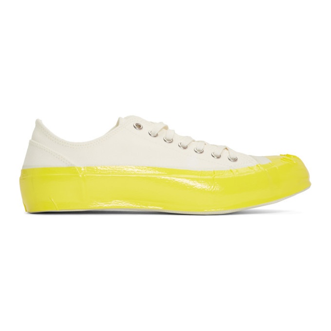 Photo: Comme des Garcons Shirt Off-White and Yellow Spingle Move Edition Craft Tape Sneakers