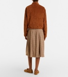Moncler Checked pleated midi skirt