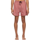 Solid and Striped Pink and Black The Classic Stripe Swim Shorts