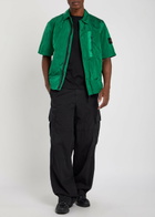 Stone Island Crinkled Nylon Overshirt Green
