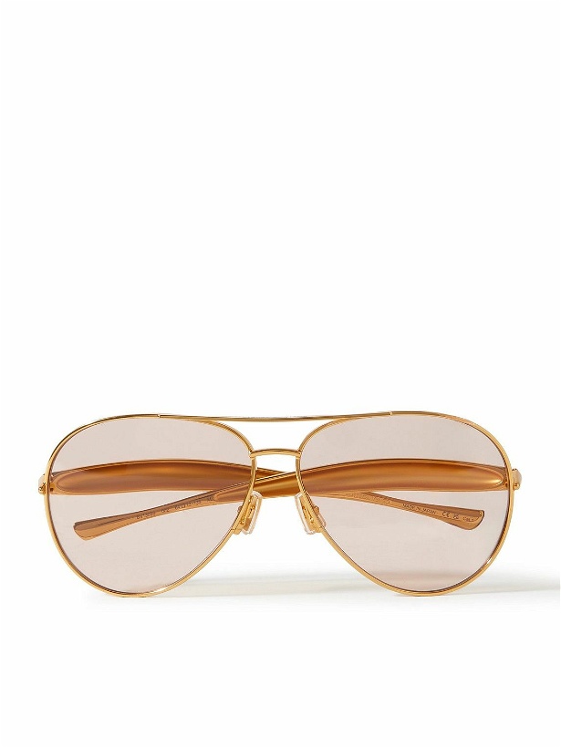 Photo: Bottega Veneta - Sardine Aviator-Style Gold-Tone Sunglasses
