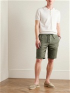 Loro Piana - Straight-Leg Linen Drawstring Bermuda Shorts - Green