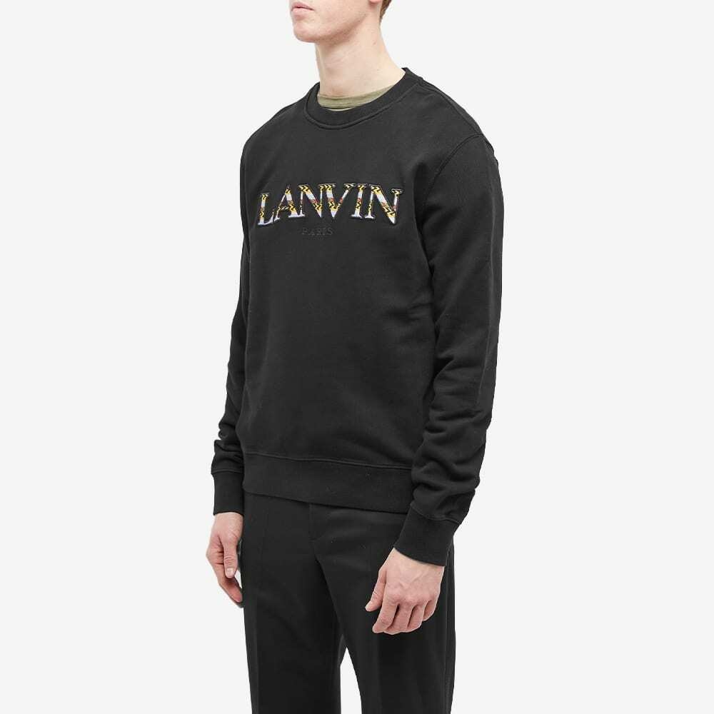 Lanvin Men's Curb Embroidered Crew Sweat in Black Lanvin