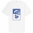 Alexander McQueen Men's Reflected Skull Print T-Shirt in White/Blue