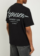 Represent Owners Club Printed Cotton T-shirt Black