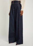 Zimmermann Rebellion Wide-leg Denim Trousers Navy