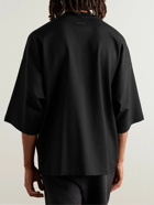 Fear of God - Oversized Bouclé-Trimmed Jersey T-Shirt - Black