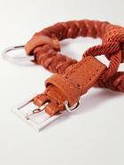 Loro Piana - Scooby Small Woven Cord and Leather Dog Collar - Orange