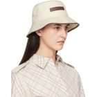 Burberry Off-White Logo Gabardine Bucket Hat