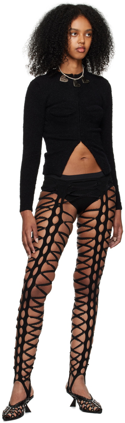 【関税込み】Sinead O’Dwyer ホワイト シルク Harness タイツ Sinéad O'Dwyer SSENSE Exclusive Black Shibari Tights Sinéad