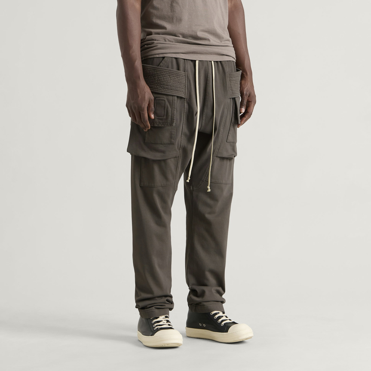 Rick Owens DRKSHDW Men's Creatch Creah Cargo Trousers in Gravel