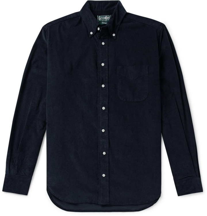 Photo: Gitman Vintage - Button-Down Collar Cotton Corduroy Shirt - Blue