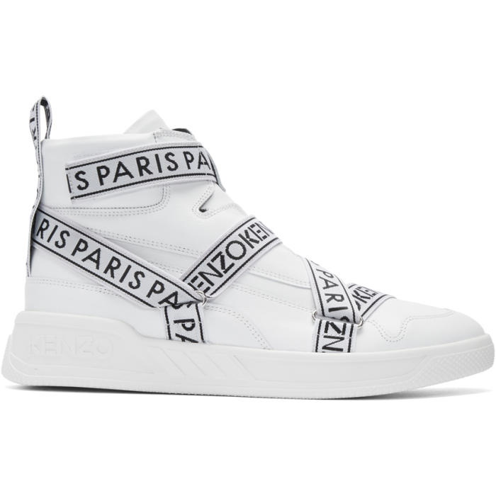 Photo: Kenzo White Coby High-Top Sneakers 