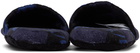 Versace Black & Blue La Greca Slippers