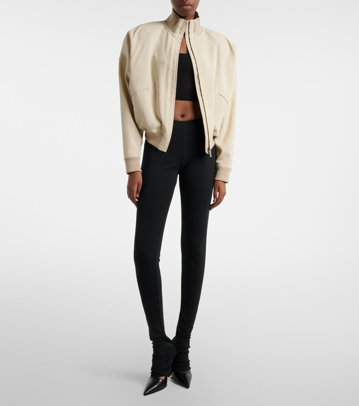 Gucci Layered semi-sheer crêpe jersey top