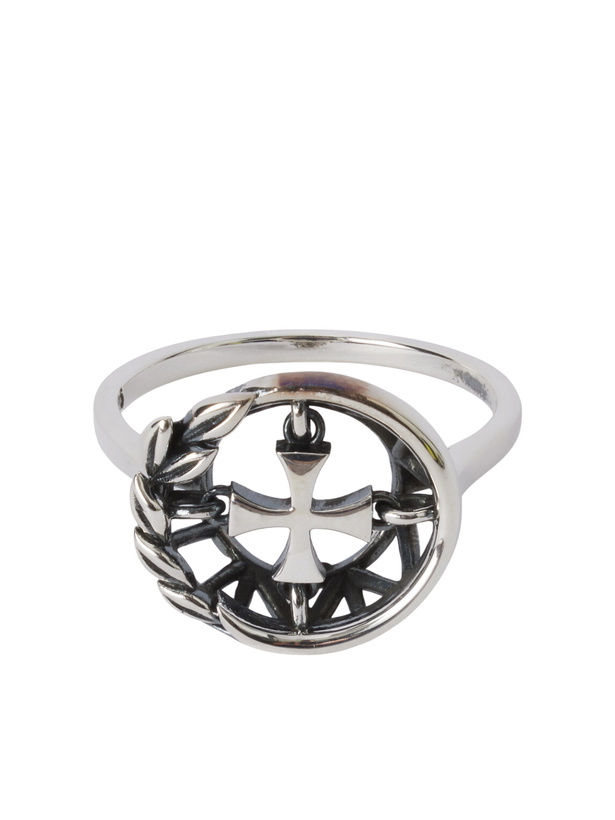 Photo: Enfants Riches Déprimés - Wreath Cross Sterling Silver Ring - Silver