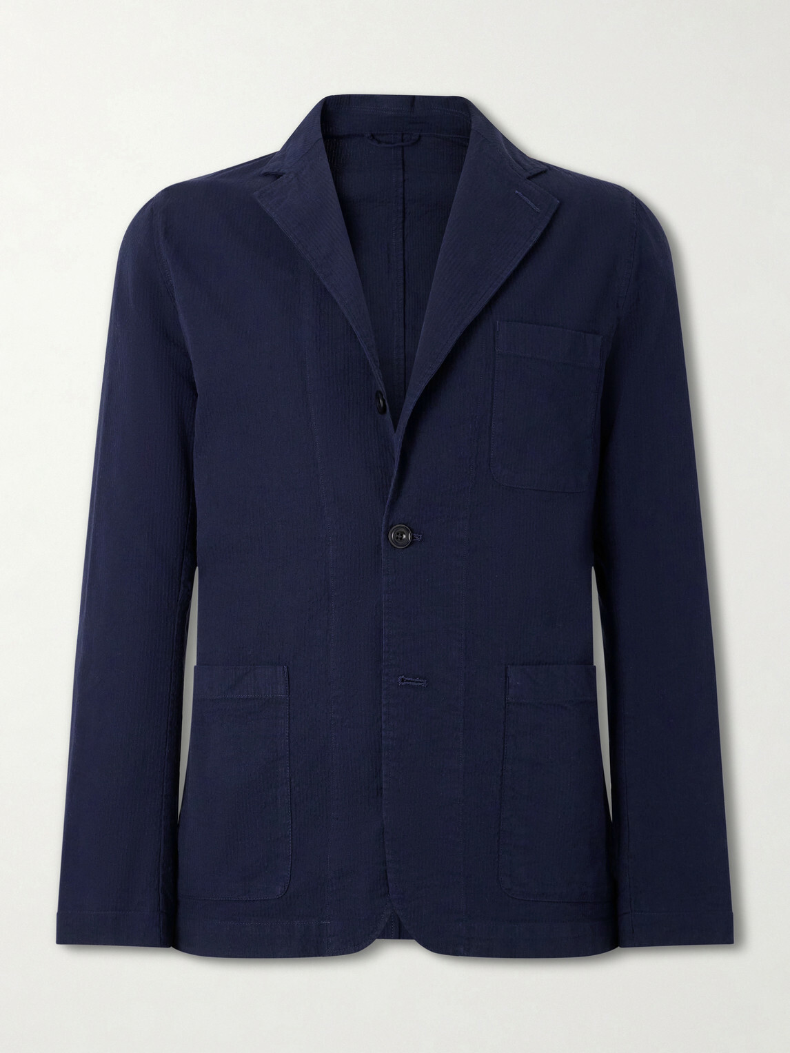 Hartford - Julian Textured Cotton Blazer - Blue