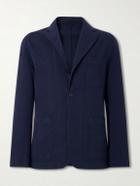 Hartford - Julian Textured Cotton Blazer - Blue
