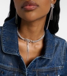 Self-Portrait Bow crystal-embellished choker
