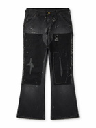 SAINT MXXXXXX - Slim-Fit Flared Double-Knee Distressed Jeans - Black
