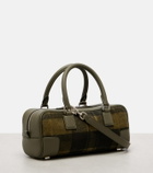 Loewe Amazona 23 leather-trimmed tartan tote bag