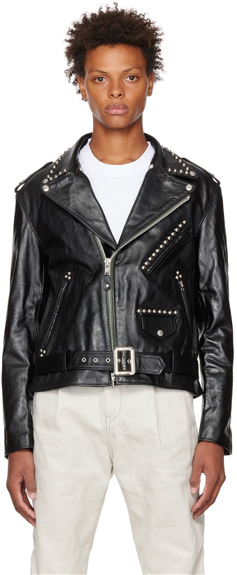 Photo: sacai Black Schott Edition Leather Jacket