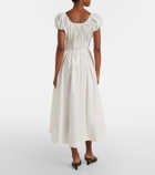 Dôen Quinn smocked cotton poplin midi dress