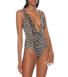 Ganni - Leopard-print swimsuit