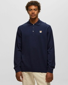 Maison Kitsune Fox Head Patch Polo Jumper Blue - Mens - Polos