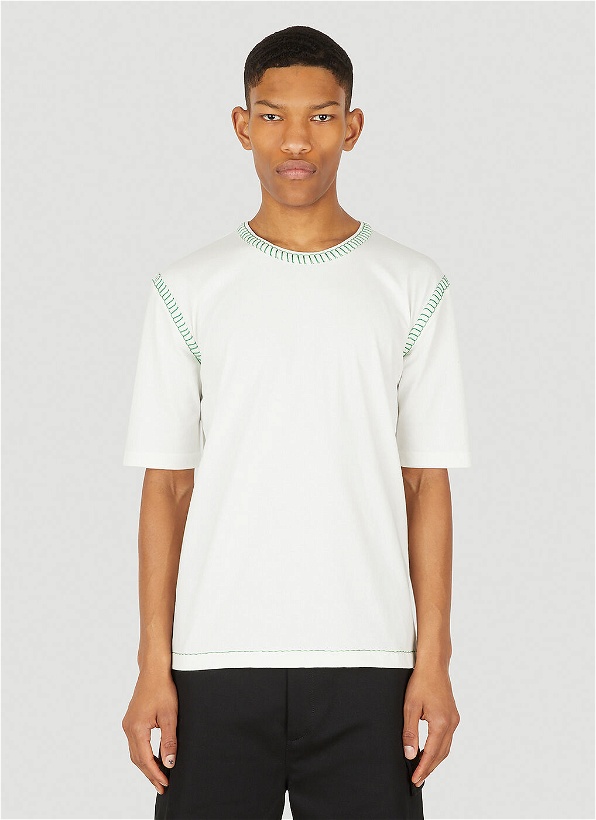 Photo: Contrast Stitch T-Shirt in White