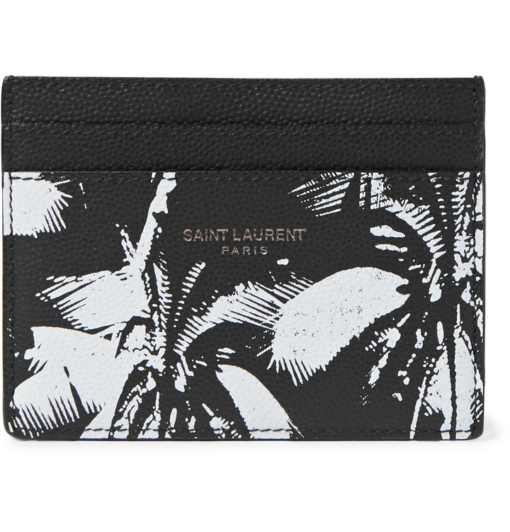 Photo: SAINT LAURENT - Printed Full-Grain Leather Cardholder - Black